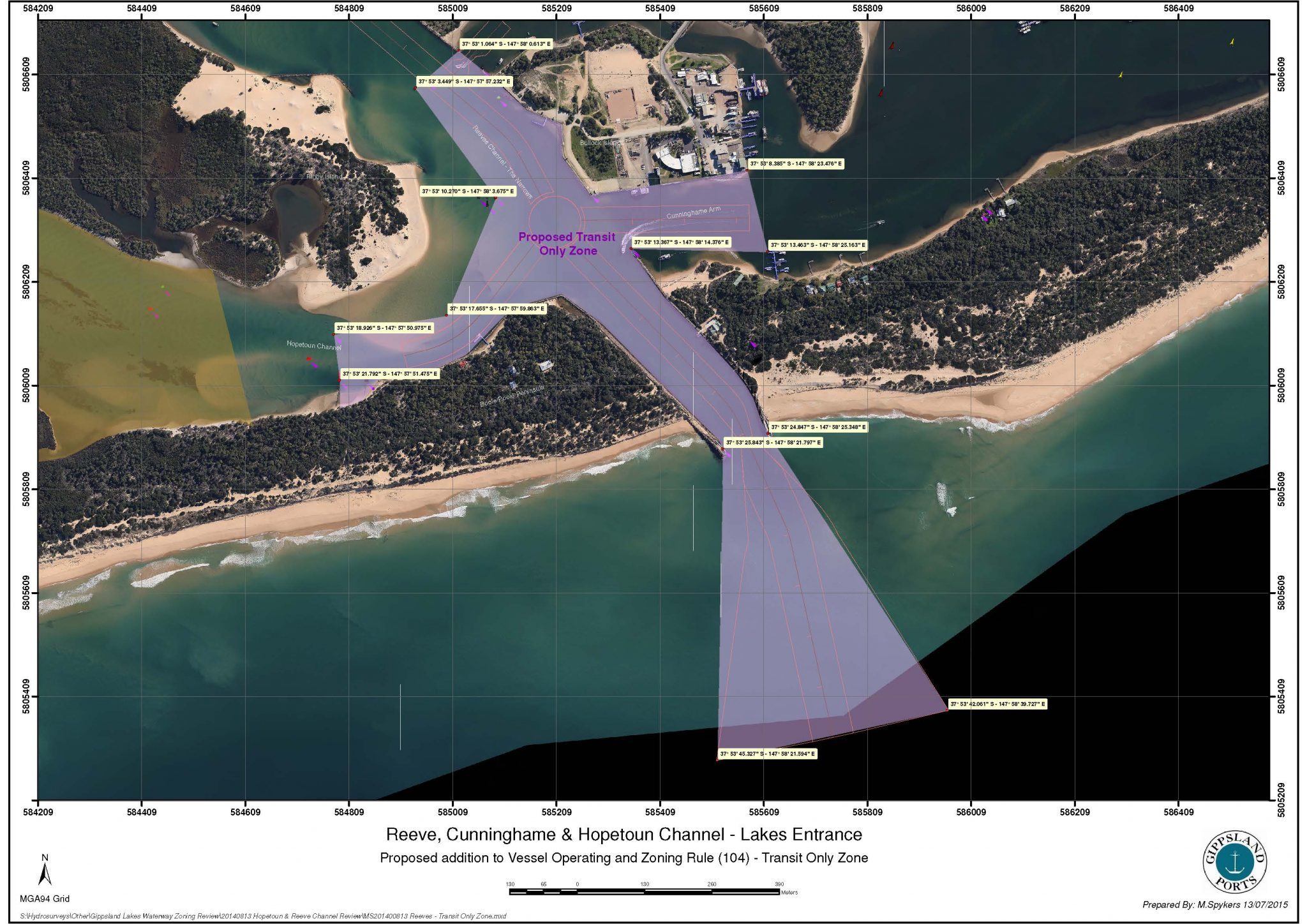 Transit Only Zone - Entrance to the Port of Gippsland Lakes - Gippsland ...